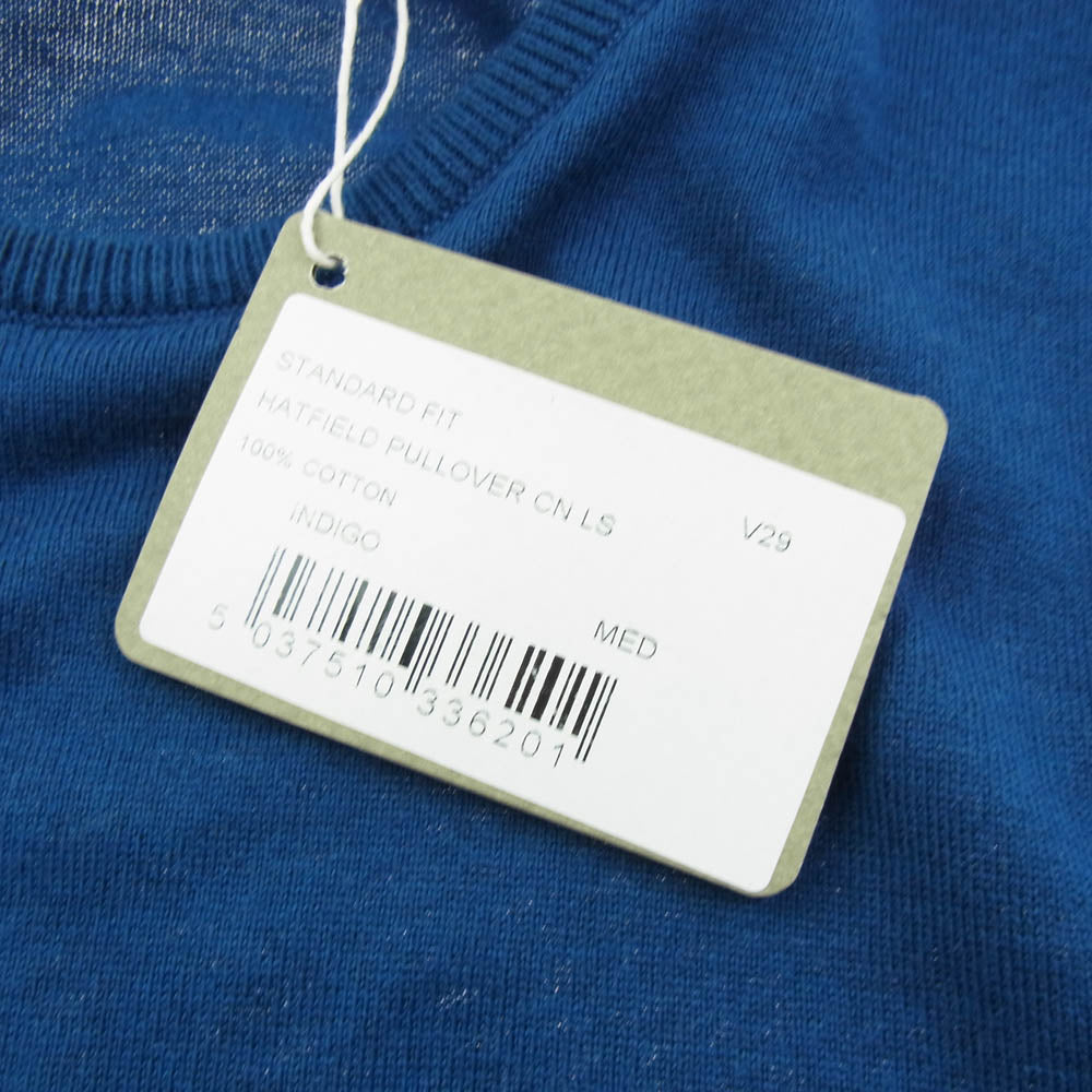 JOHN SMEDLEY ジョンスメドレー HATFIELD 30G STANDARD FIT PALM  シーアイランド コットン クルー ネック ニット ブルー系 M【極上美品】【中古】