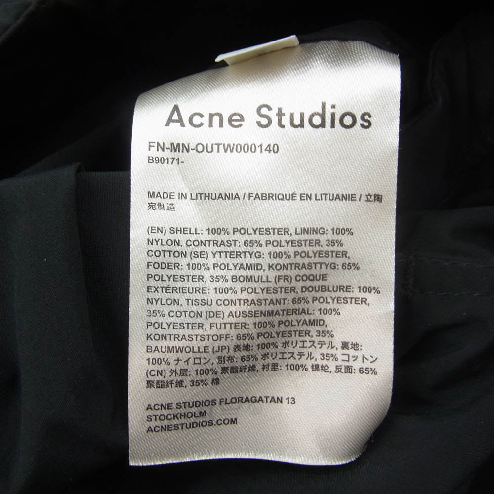ACNE STUDIOS アクネストゥディオズ 19AW FN-MN-OUTW000140 アノラック パーカー ナイロン ジャケット ブラック系 48【中古】