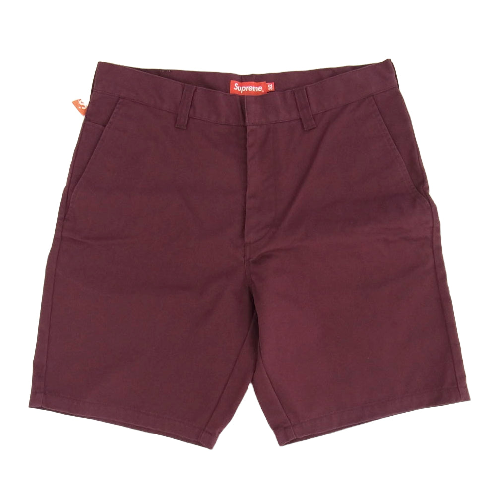 Supreme シュプリーム Work Short ワークショーツ ショート パンツ チノ エンジ系 32 ワインレッド系 32【中古】