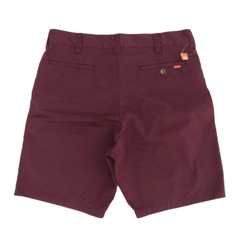 Supreme シュプリーム Work Short ワークショーツ ショート パンツ チノ エンジ系 32 ワインレッド系 32【中古】