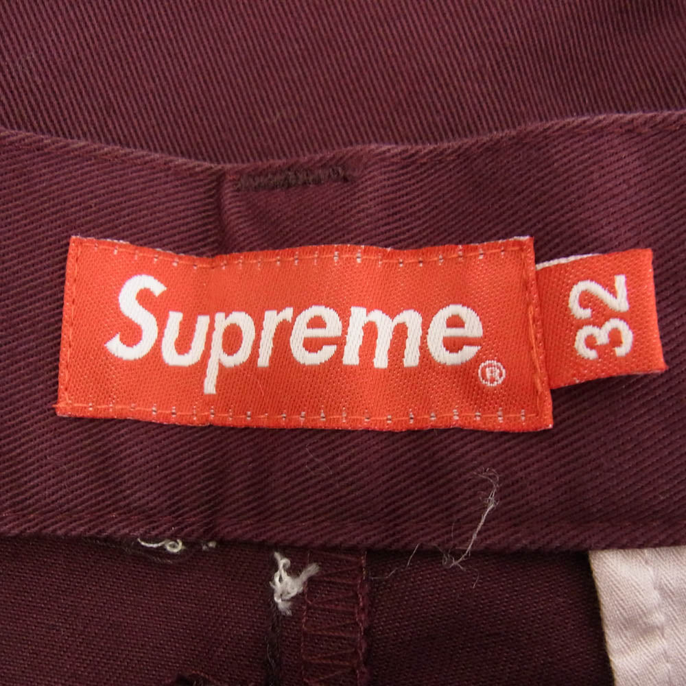 Supreme シュプリーム Work Short ワークショーツ ショート パンツ チノ エンジ系 32 ワインレッド系 32【中古】