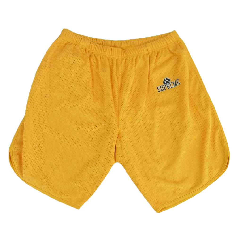 Supreme シュプリーム 12SS Mesh Short メッシュ ショーツ ロゴ ショート パンツ イエロー系 L イエロー系 L【美品】【中古】