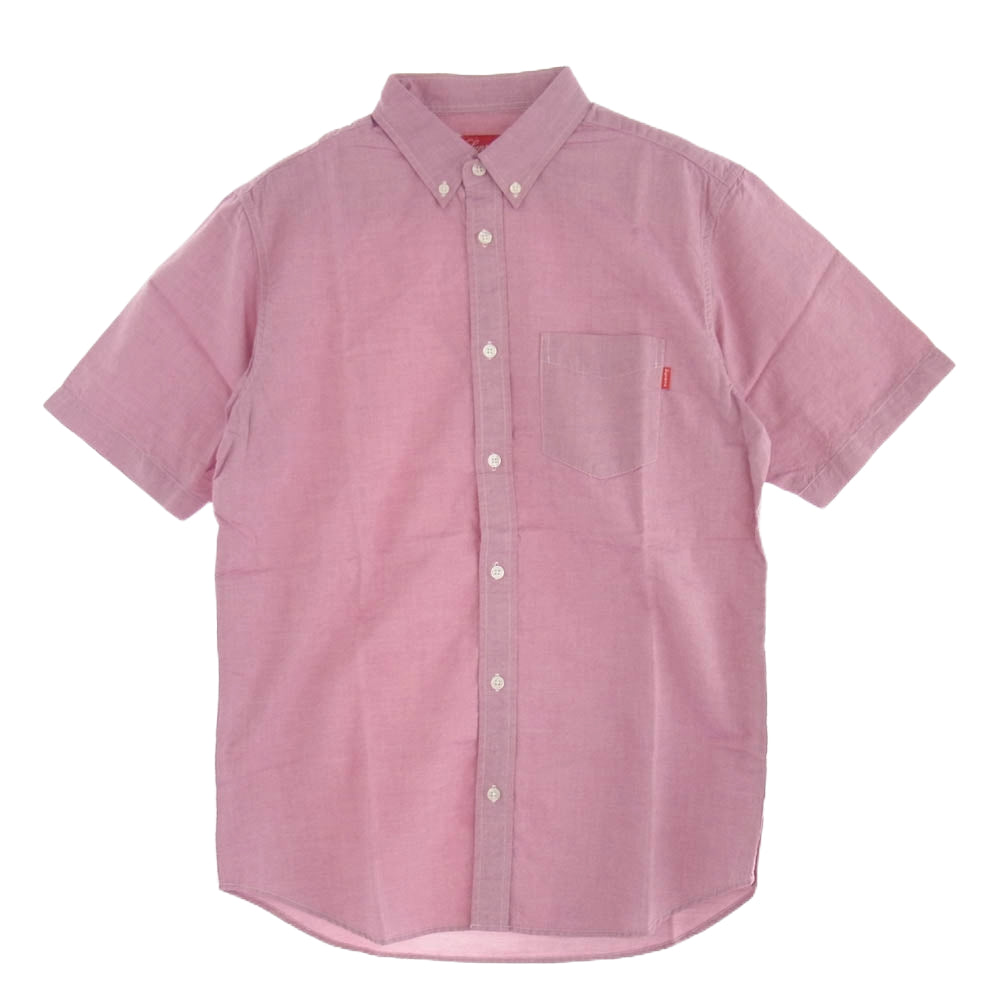 Supreme シュプリーム BD S/S Shirt ボタンダウン 半袖 シャツ パープル系 M レッド系 M【中古】