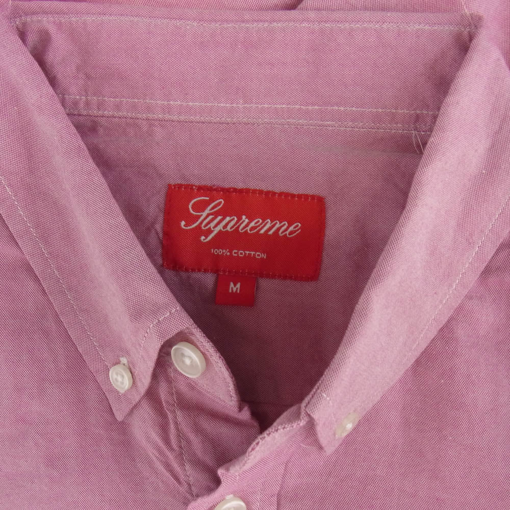 Supreme シュプリーム BD S/S Shirt ボタンダウン 半袖 シャツ パープル系 M レッド系 M【中古】