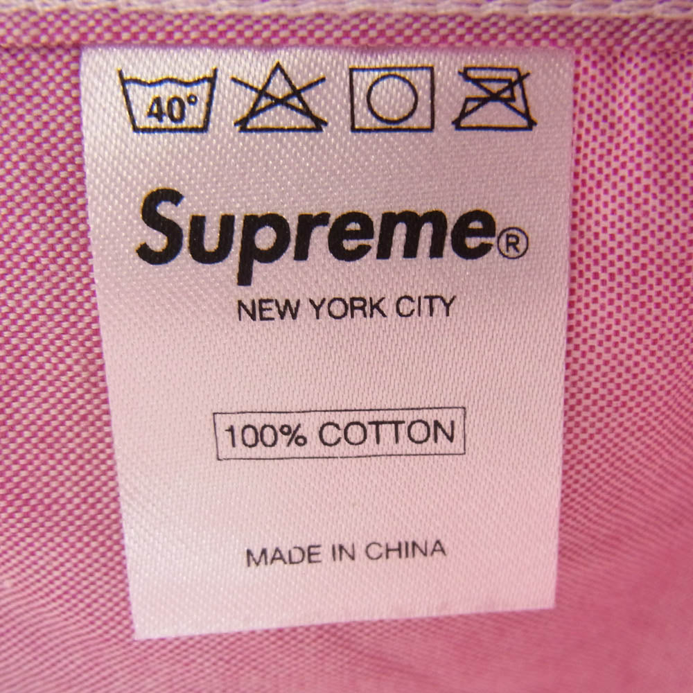 Supreme シュプリーム BD S/S Shirt ボタンダウン 半袖 シャツ パープル系 M レッド系 M【中古】