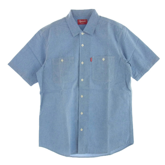 Supreme シュプリーム S/S Oxford Shirt オックスフォード 半袖 シャツ ブルー系 M インディゴブルー系 M【美品】【中古】