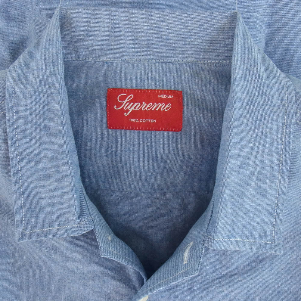 Supreme シュプリーム S/S Oxford Shirt オックスフォード 半袖 シャツ ブルー系 M インディゴブルー系 M【美品】【中古】