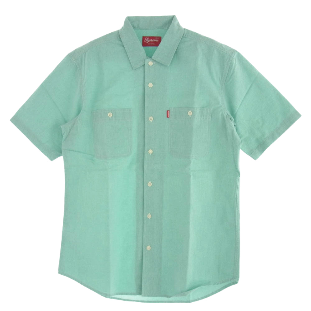 Supreme シュプリーム S/S Oxford Shirt オックスフォード 半袖 シャツ グリーン系 M ライトグリーン系 M【美品】【中古】