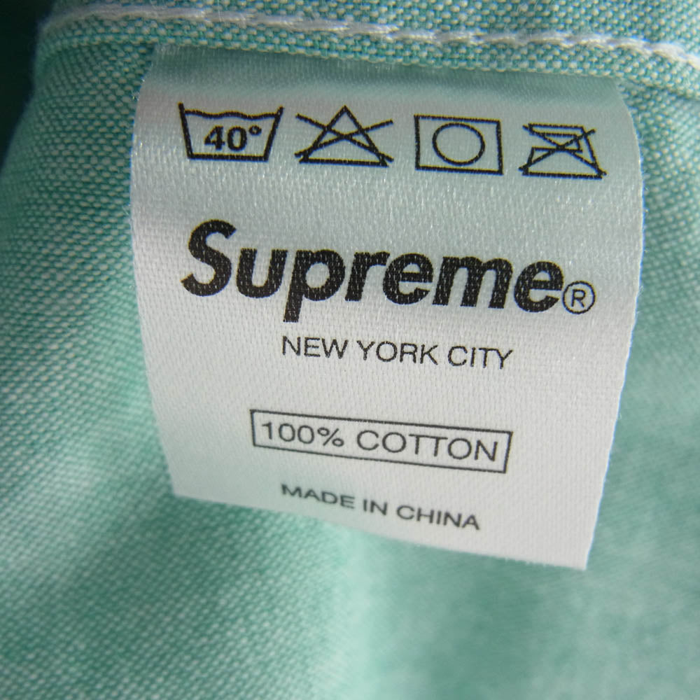 Supreme シュプリーム S/S Oxford Shirt オックスフォード 半袖 シャツ グリーン系 M ライトグリーン系 M【美品】【中古】