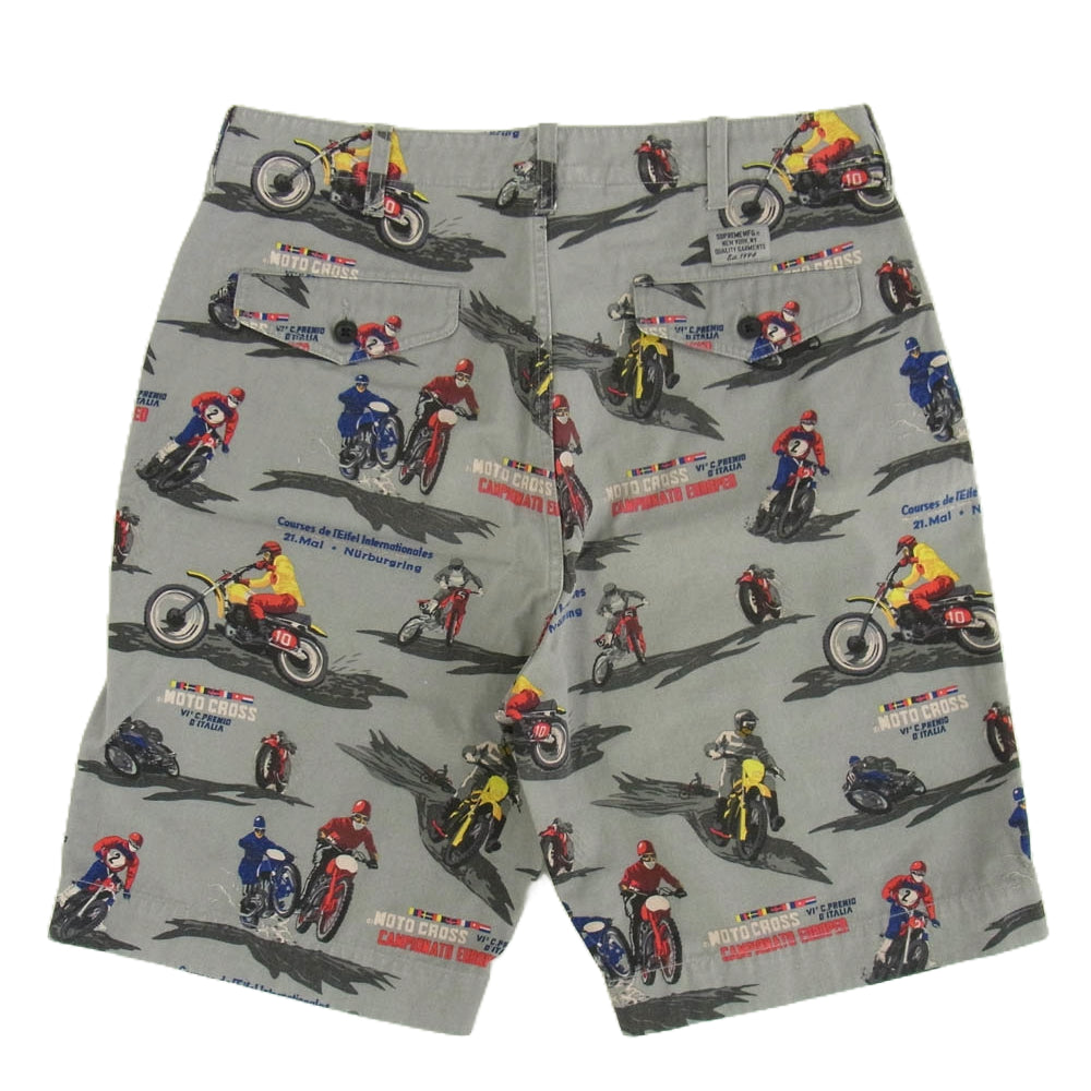 Supreme シュプリーム 09SS motocross shorts モトクロス 総柄 ショーツ ショート パンツ グレー系 32 グレー系【中古】