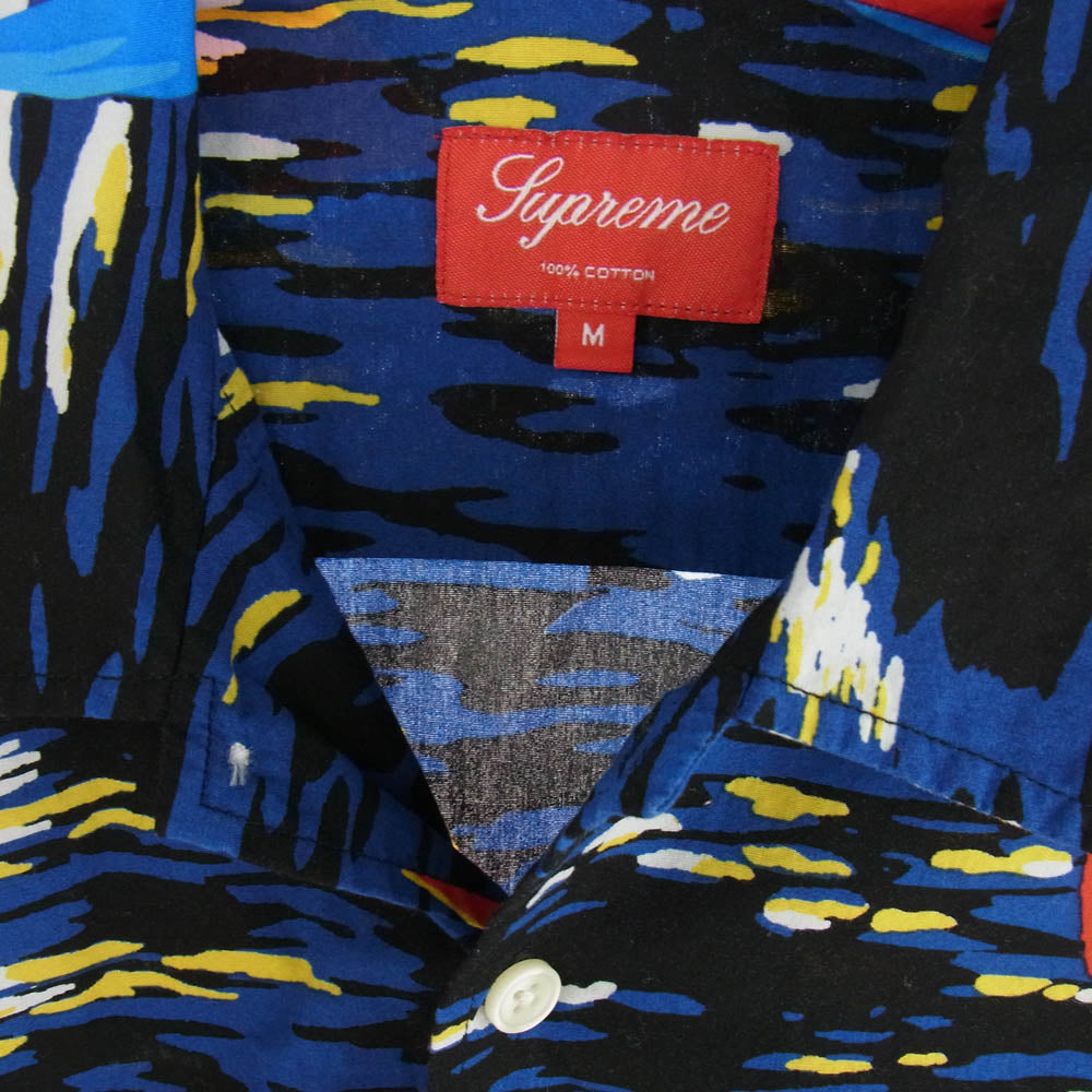 Supreme シュプリーム 11SS Hawaiian Shirt ハワイアン シャツ アロハ 半袖 総柄 M ブラック系 ブルー系 M【中古】