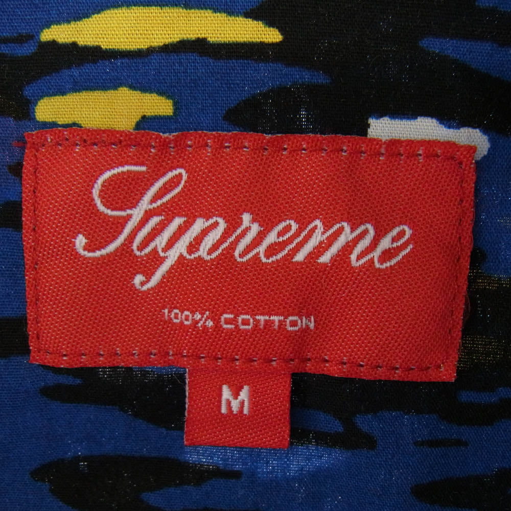 Supreme シュプリーム 11SS Hawaiian Shirt ハワイアン シャツ アロハ 半袖 総柄 M ブラック系 ブルー系 M【中古】