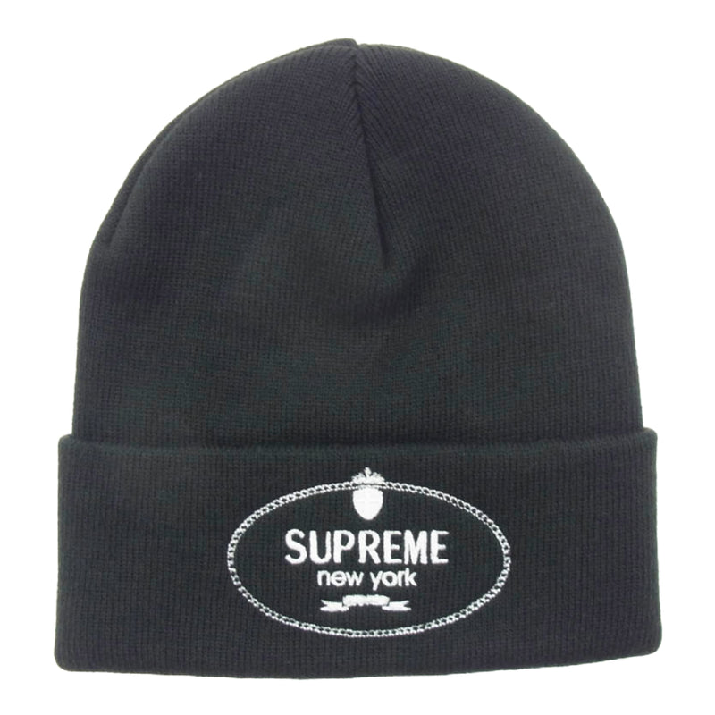 Supreme シュプリーム 24AW crest beanie クレスト ビーニー ニット キャップ ブラック系【極上美品】【中古】