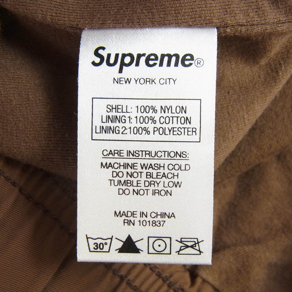 Supreme シュプリーム 20AW SIDE LOGO TRACK PANT サイドロゴ 刺繍 トラック パンツ ブラウン系 M【中古】