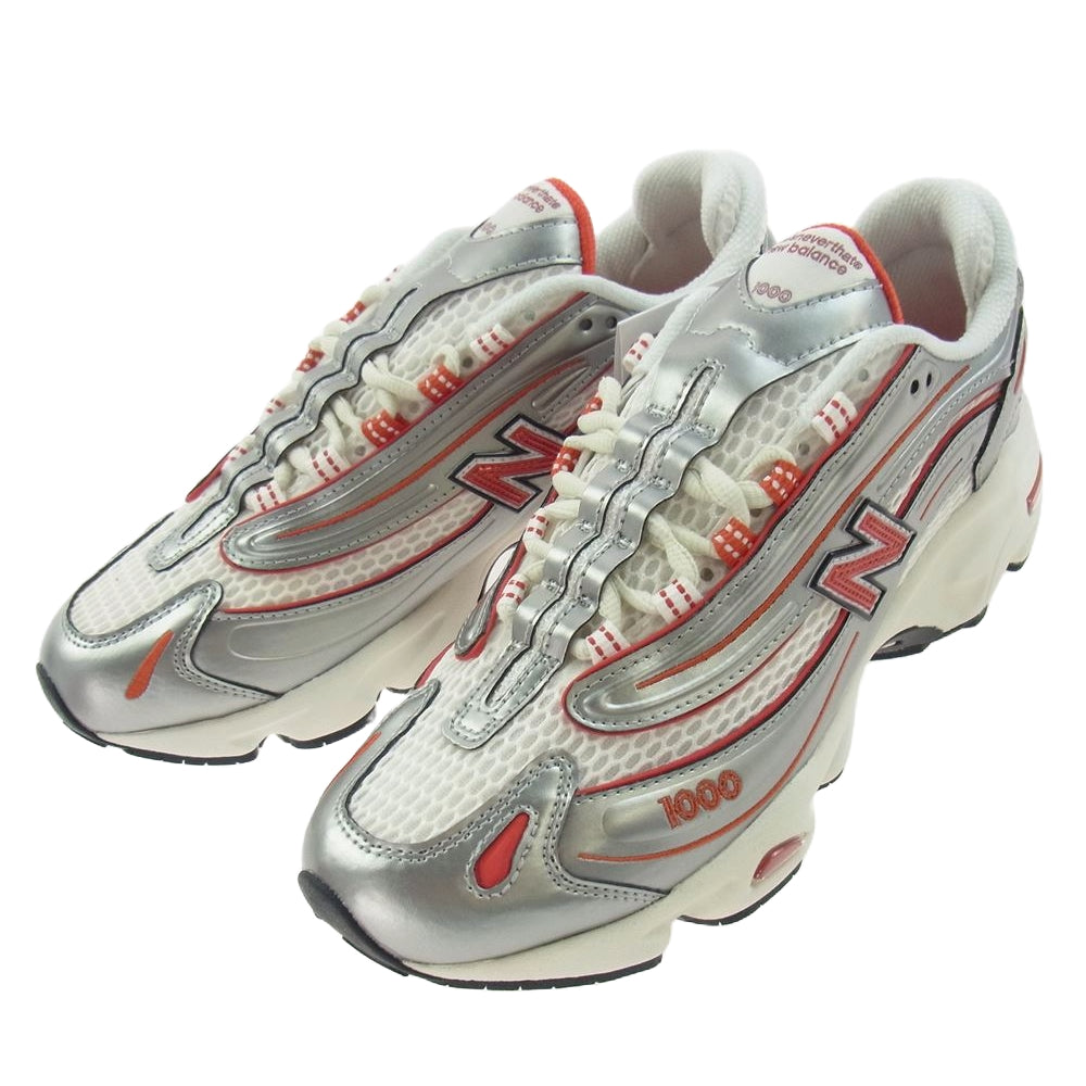 NEW BALANCE ニューバランス M1000TI Thisisneverthat x  1000 ディスイズネバーザット メタリック スニーカー シルバー系 レッド系 25.5cm【新古品】【未使用】【中古】