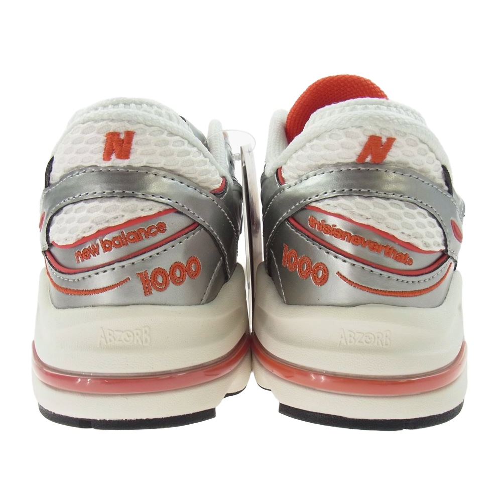 NEW BALANCE ニューバランス M1000TI Thisisneverthat x  1000 ディスイズネバーザット メタリック スニーカー シルバー系 レッド系 25.5cm【新古品】【未使用】【中古】