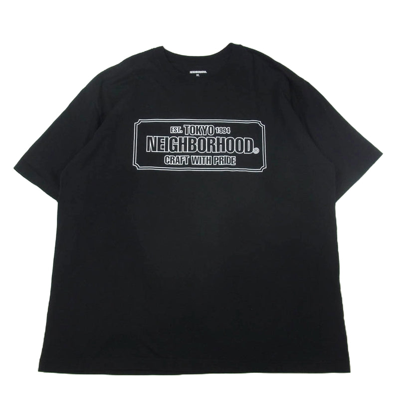 NEIGHBORHOOD ネイバーフッド 232PCNH-ST01 NH.TEE SS-1 ロゴプリント 半袖 Tシャツ ブラック系 XL【中古】