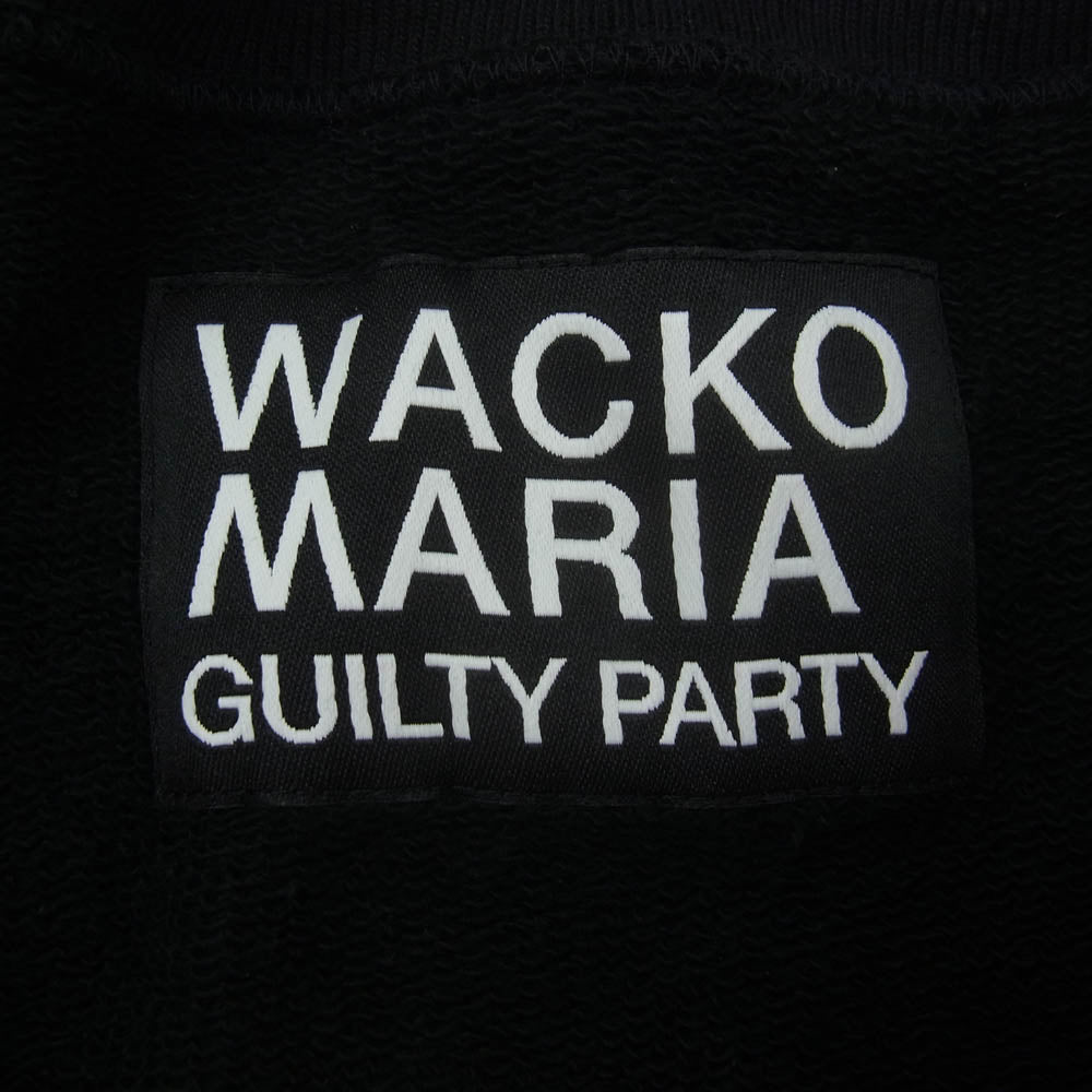 WACKO MARIA ワコマリア 23AW HEAVY WEIGHT CREW NECK SWEAT SHIRT  クルーネック ロゴ刺繍 スウェット ブラック系 XL【中古】