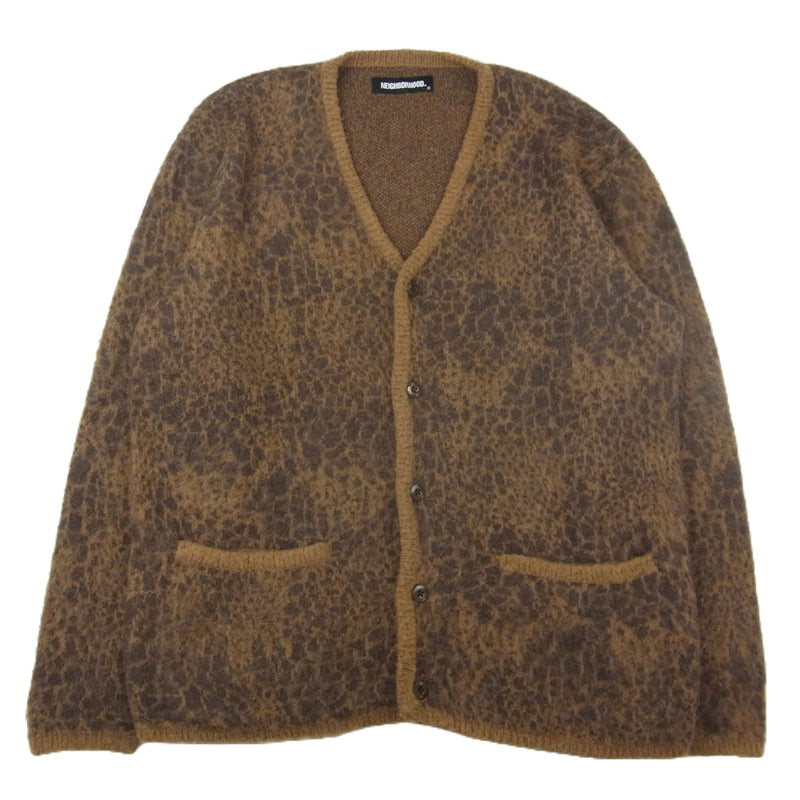 NEIGHBORHOOD ネイバーフッド 21AW 212FUNH-KNM04 MOHAIR CARDIGAN モヘア カーディガン ブラウン系 XL【中古】