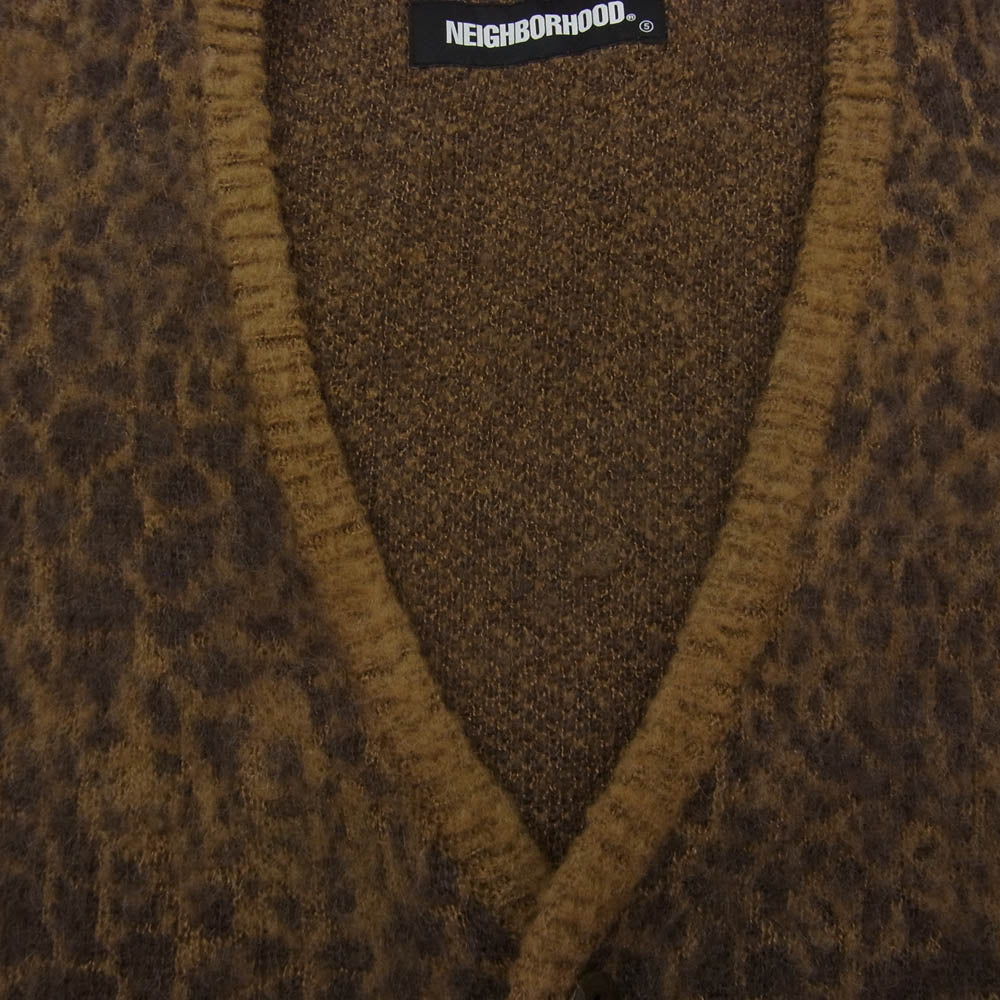 NEIGHBORHOOD ネイバーフッド 21AW 212FUNH-KNM04 MOHAIR CARDIGAN モヘア カーディガン ブラウン系 XL【中古】