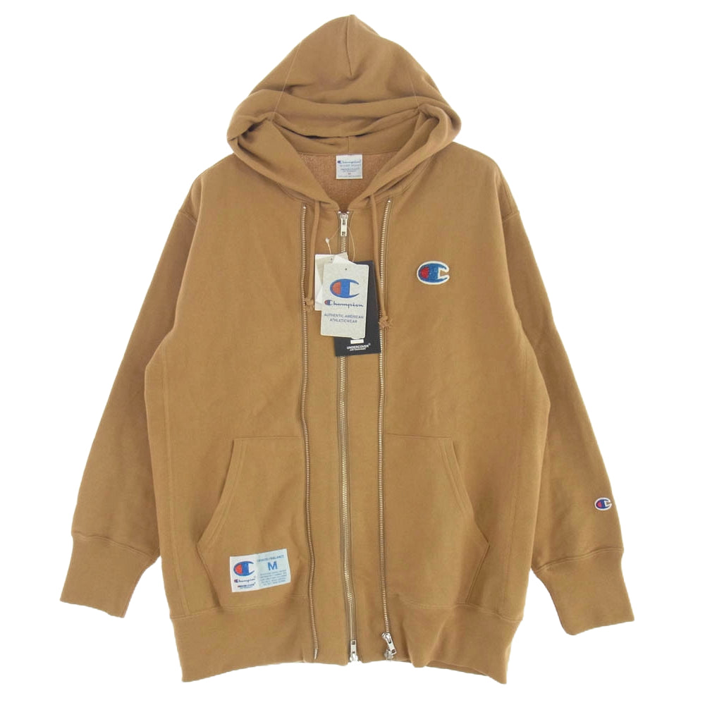 UNDERCOVER アンダーカバー UC1E4811 × Champion チャンピオン REVERSE WEAVE リバースウィーブ ジップアップ フーディ パーカー ライトブラウン系 M【新古品】【未使用】【中古】