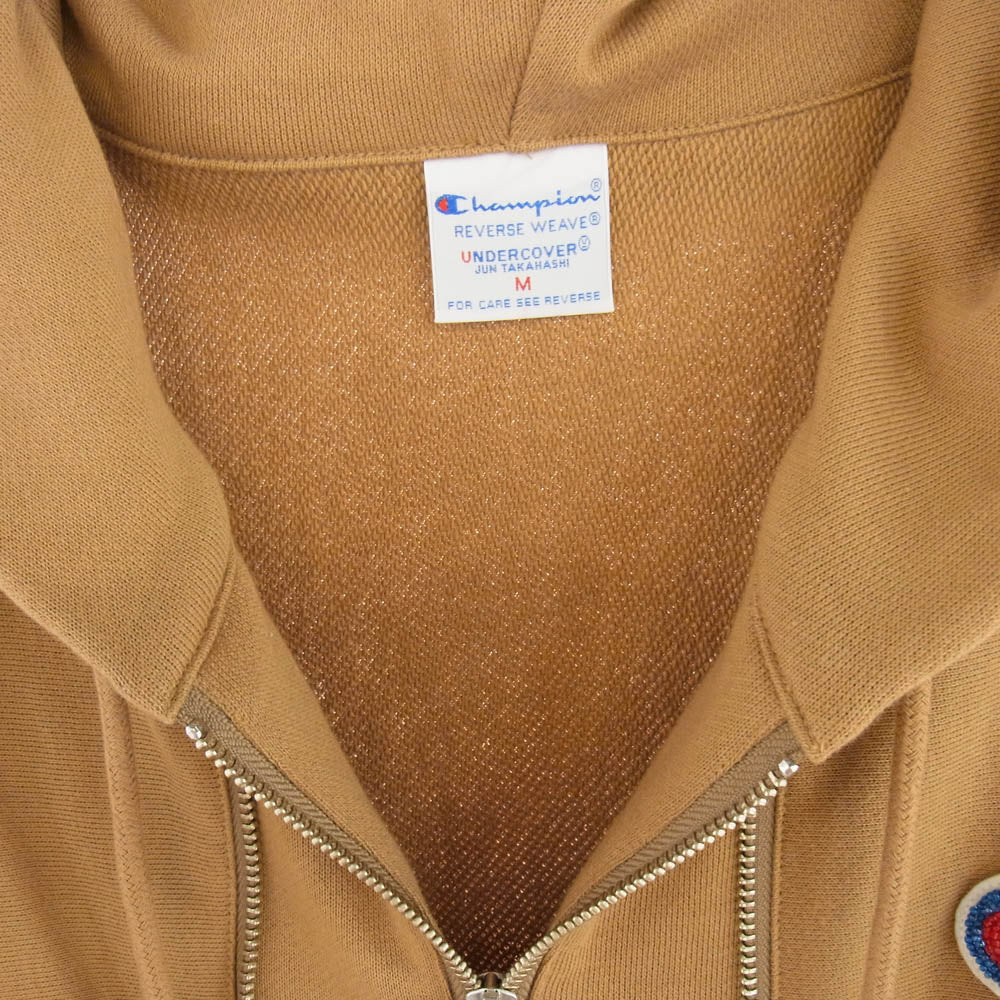UNDERCOVER アンダーカバー UC1E4811 × Champion チャンピオン REVERSE WEAVE リバースウィーブ ジップアップ フーディ パーカー ライトブラウン系 M【新古品】【未使用】【中古】