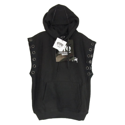 JUNYA WATANABE COMME des GARCONS MAN ジュンヤワタナベコムデギャルソンマン 24SS STUSSY WM-T909-100-1-2 eye × ステューシー SWEAT PARKER CUSTOMIZED Hooded Vest ウェット パーカー カスタマイズ ブラック系 S【新古品】【未使用】【中古】