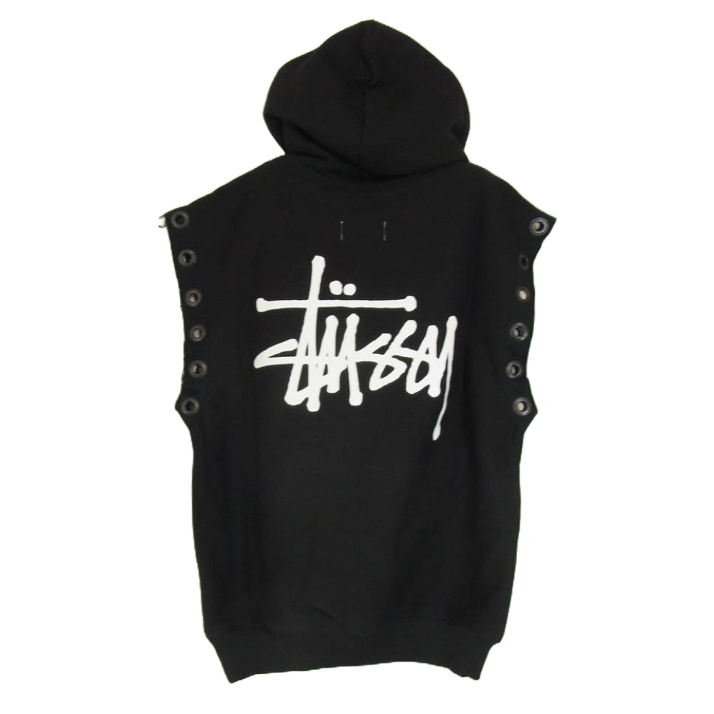 JUNYA WATANABE COMME des GARCONS MAN ジュンヤワタナベコムデギャルソンマン 24SS STUSSY WM-T909-100-1-2 eye × ステューシー SWEAT PARKER CUSTOMIZED Hooded Vest ウェット パーカー カスタマイズ ブラック系 S【新古品】【未使用】【中古】
