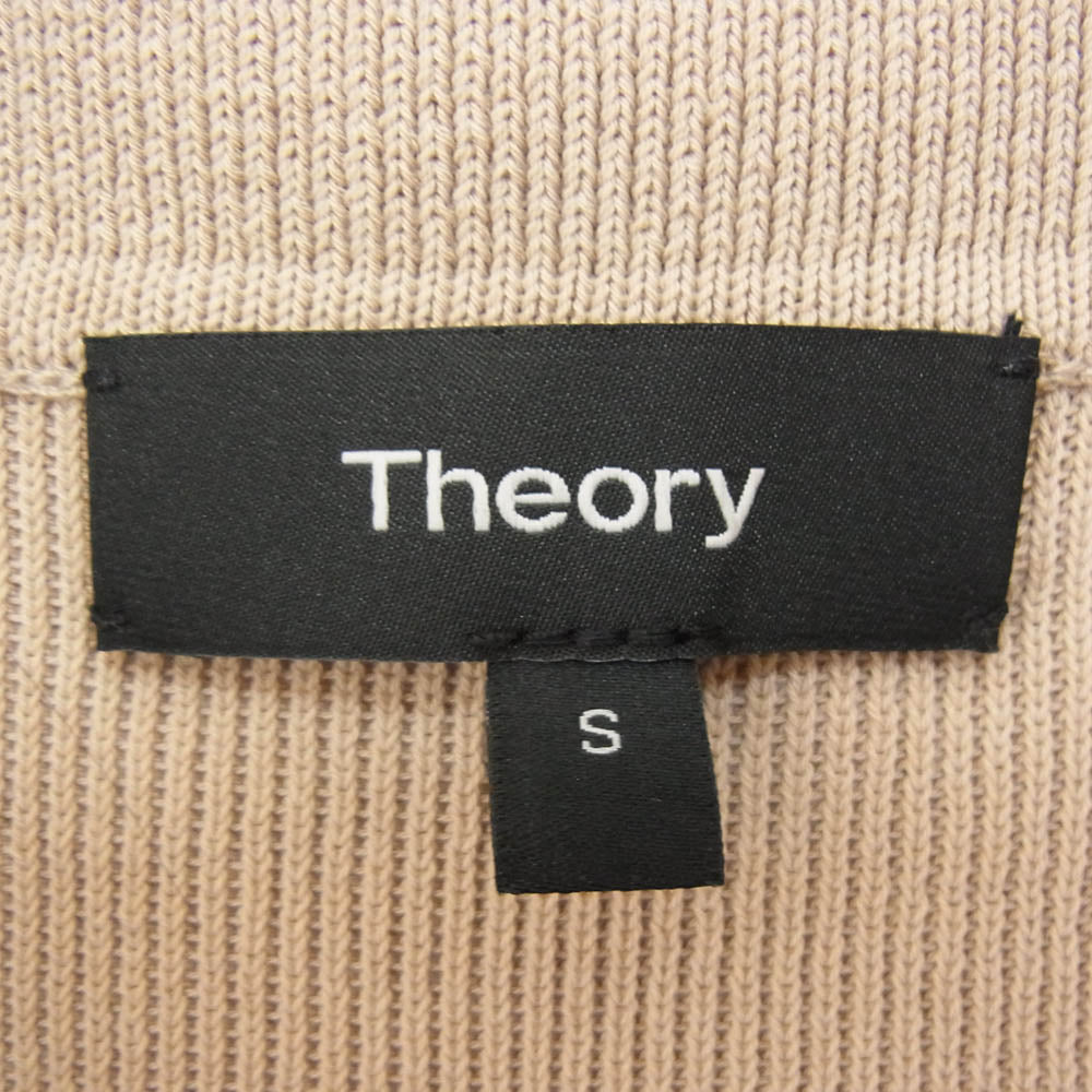 theory セオリー 02-7103002-025-902 コットン スキッパー ニット 襟付き トップス 半袖 ベージュ ブラウン系 S【中古】