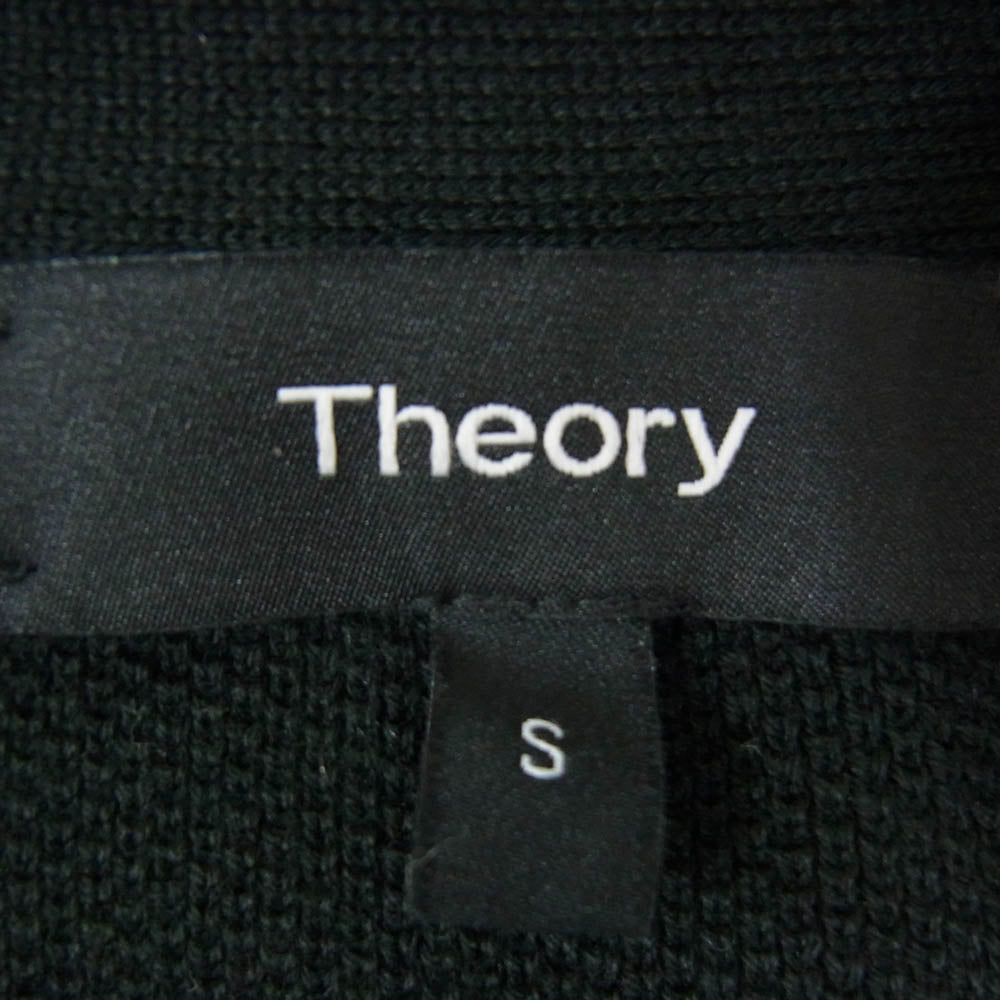 theory セオリー 02-9103002-050-902 ショールカラー コットン カーディガン ブラック系 S【中古】