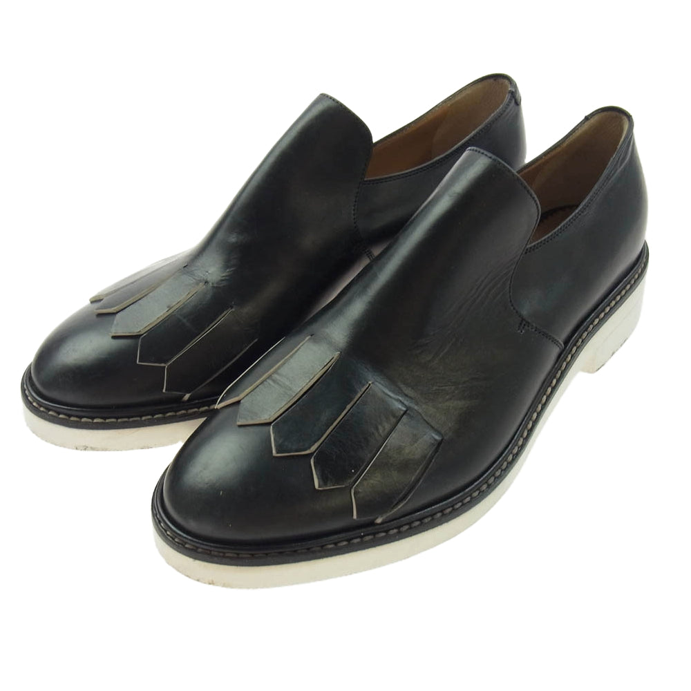 SARTORE サルトル イタリア製 フリンジ シューズ ブラック系 37【中古】
