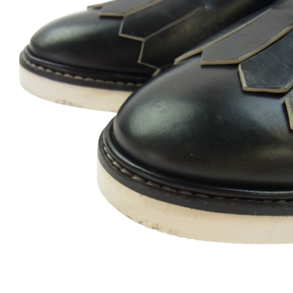 SARTORE サルトル イタリア製 フリンジ シューズ ブラック系 37【中古】