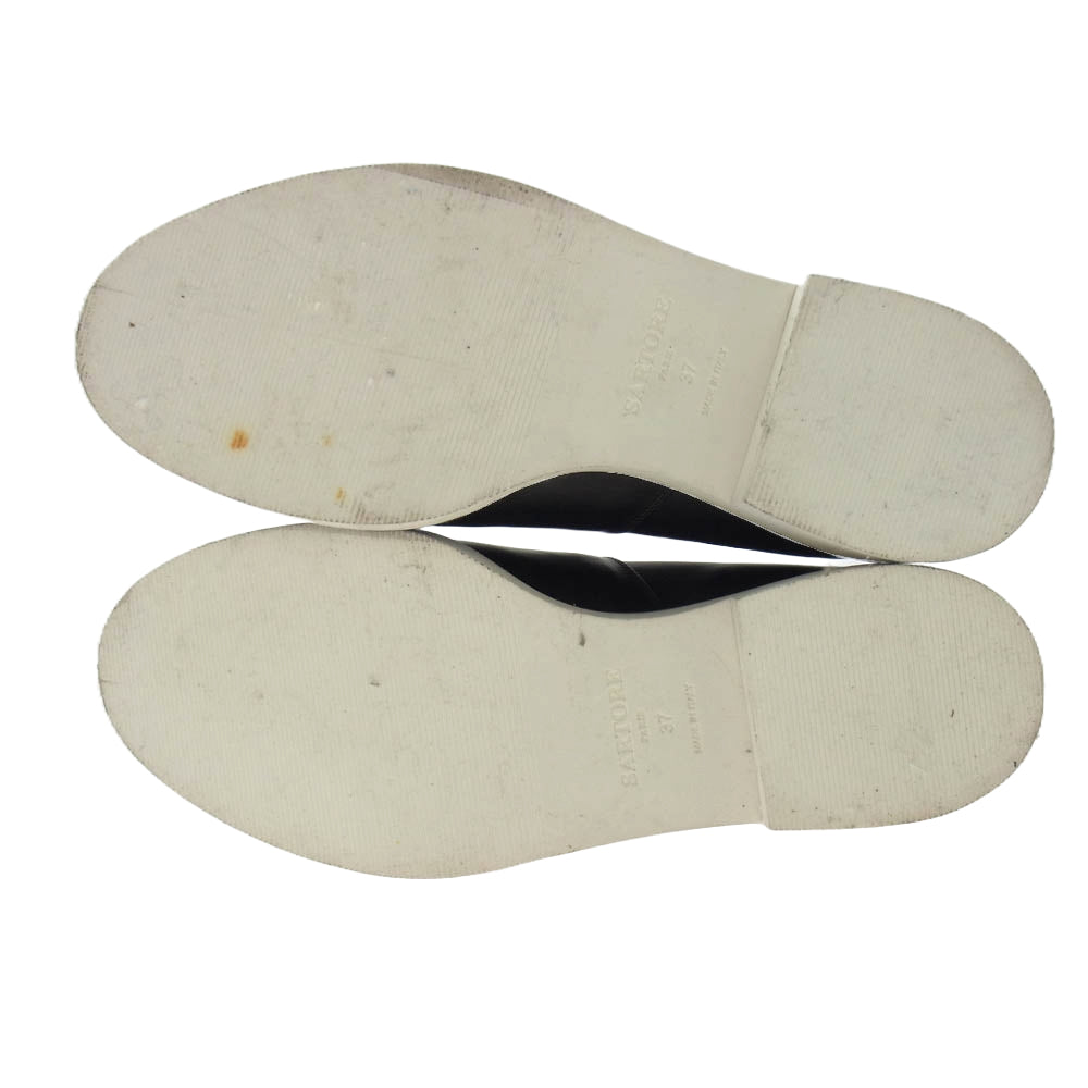 SARTORE サルトル イタリア製 フリンジ シューズ ブラック系 37【中古】