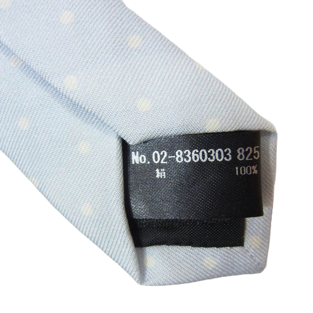 theory セオリー シルク100% ドット柄 水玉 ネクタイ ライトブルー系 F【新古品】【未使用】【中古】