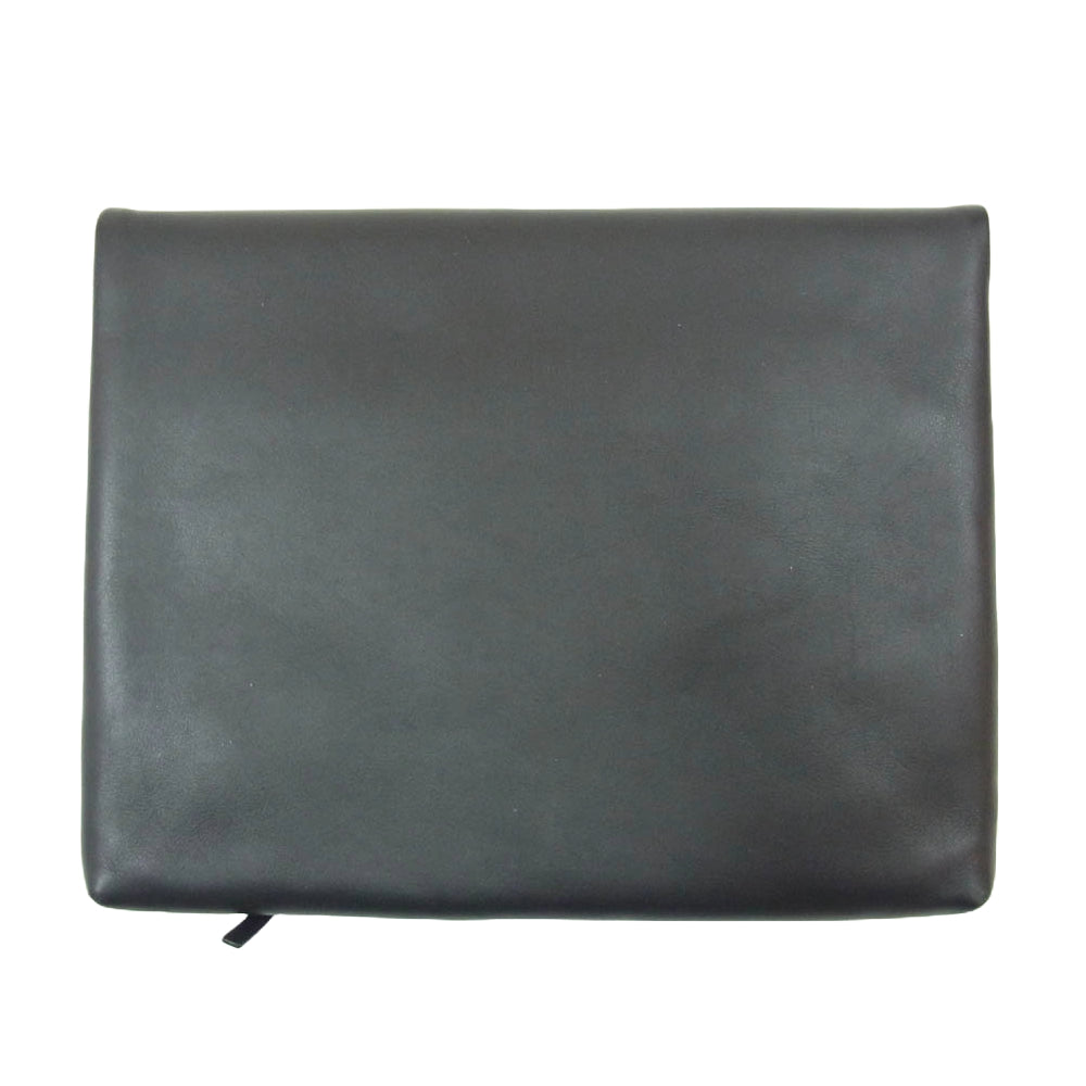 theory セオリー レザー クラッチ バッグ ブラック系【中古】