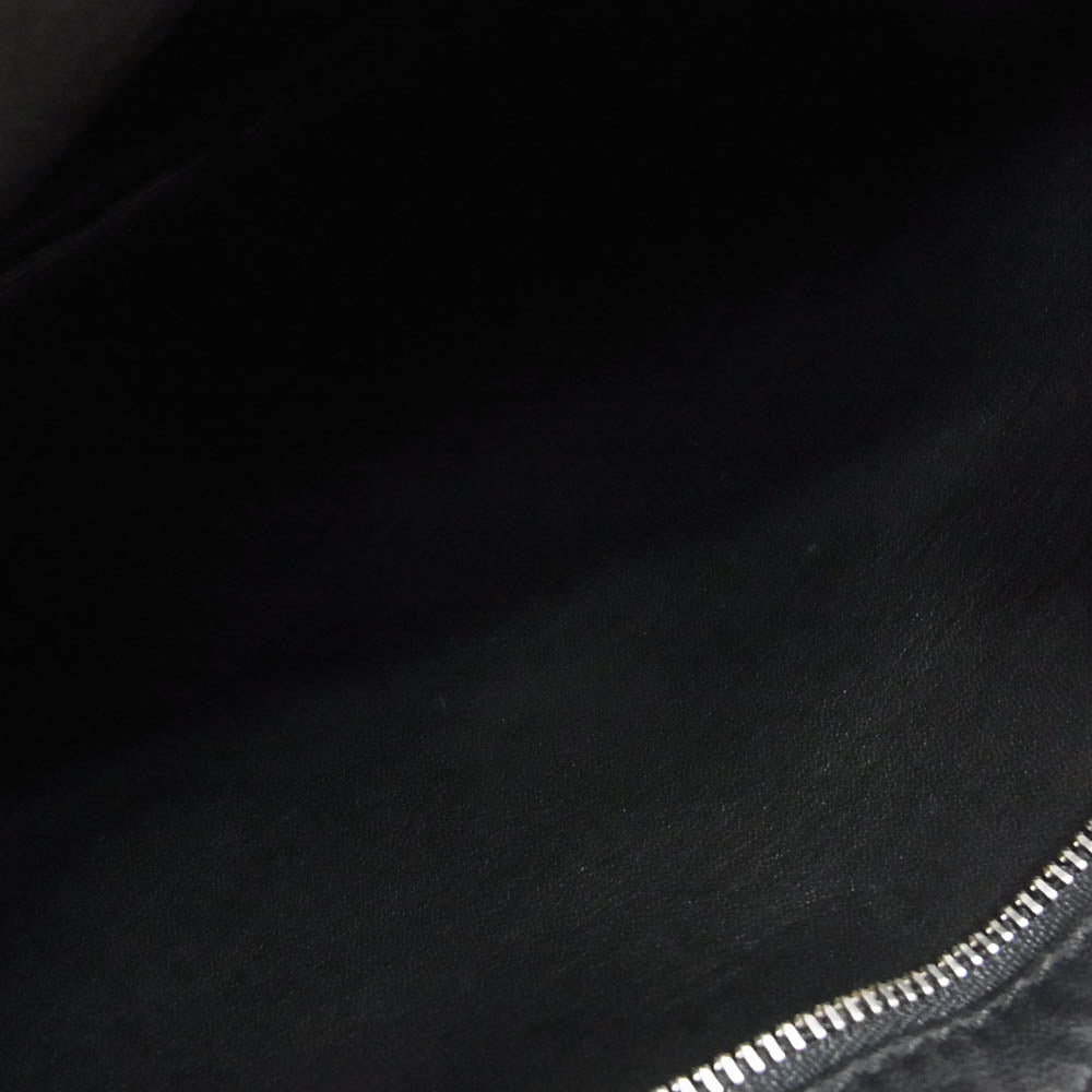 theory セオリー レザー クラッチ バッグ ブラック系【中古】