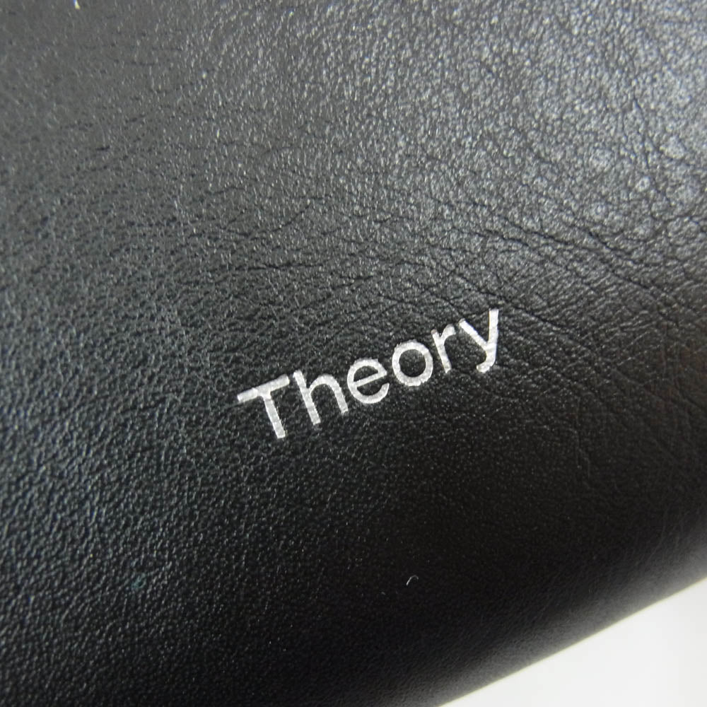 theory セオリー レザー クラッチ バッグ ブラック系【中古】