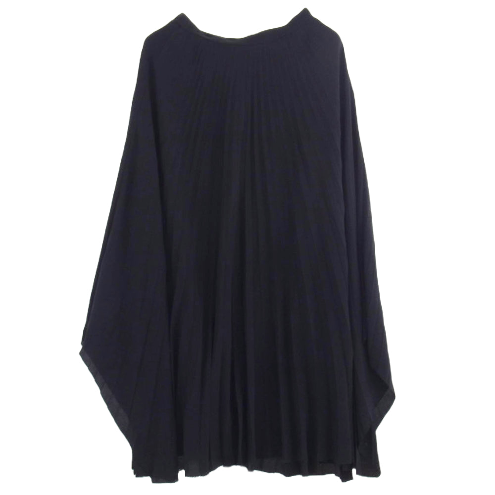 HELMUT LANG ヘルムートラング シルク混 プリーツ スカート ネイビー ダークネイビー系 2【中古】