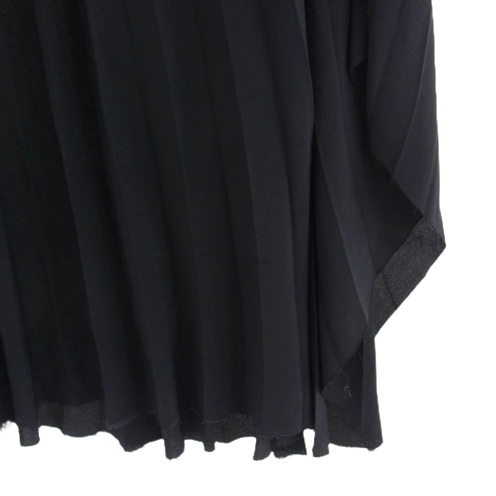 HELMUT LANG ヘルムートラング シルク混 プリーツ スカート ネイビー ダークネイビー系 2【中古】