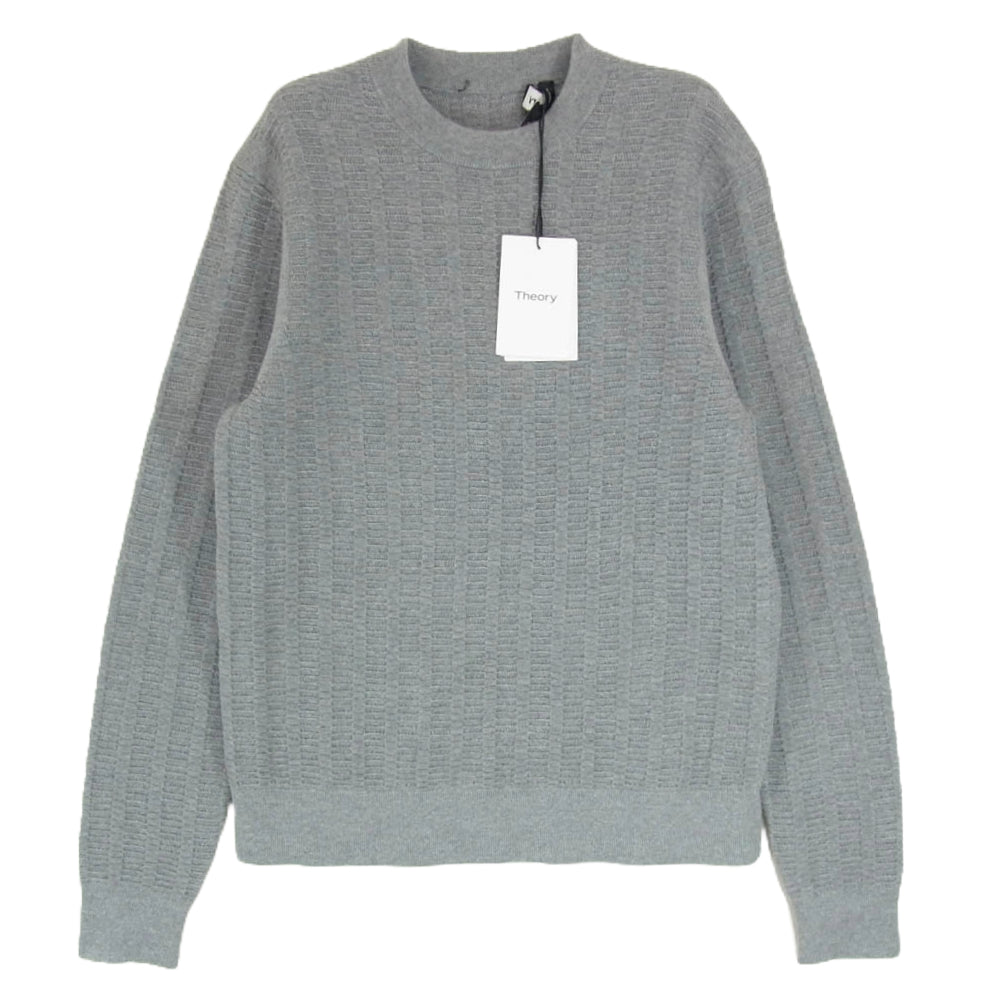 theory セオリー ウール ニット トップス 長袖 ロングスリーブ 丸首 クルーネック グレー系 S【極上美品】【中古】