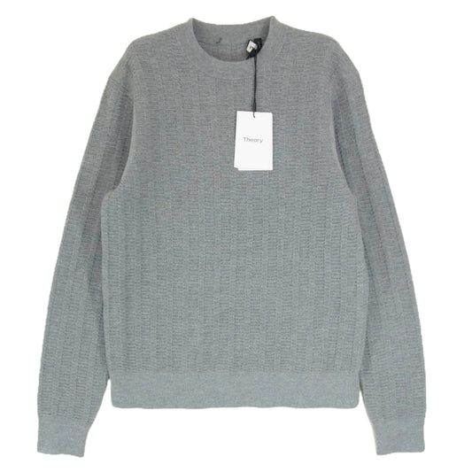 theory セオリー ウール ニット トップス 長袖 ロングスリーブ 丸首 クルーネック グレー系 S【極上美品】【中古】