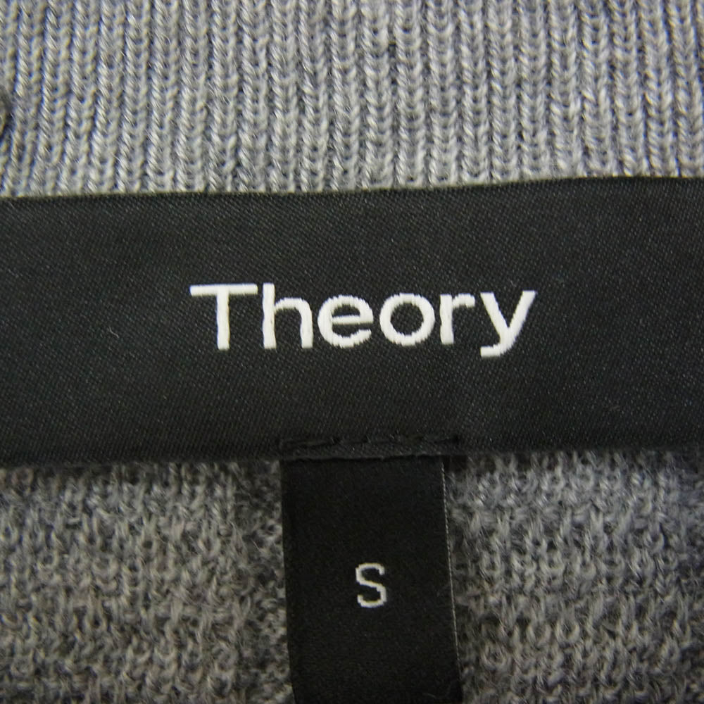 theory セオリー ウール ニット トップス 長袖 ロングスリーブ 丸首 クルーネック グレー系 S【極上美品】【中古】