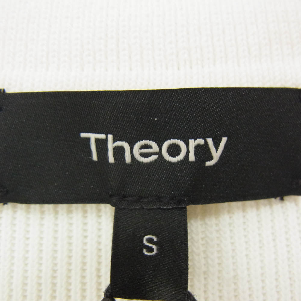 theory セオリー 01+1101746-000-902 コットン スキッパー ニット 襟付き トップス 半袖 ホワイト系 S【新古品】【未使用】【中古】
