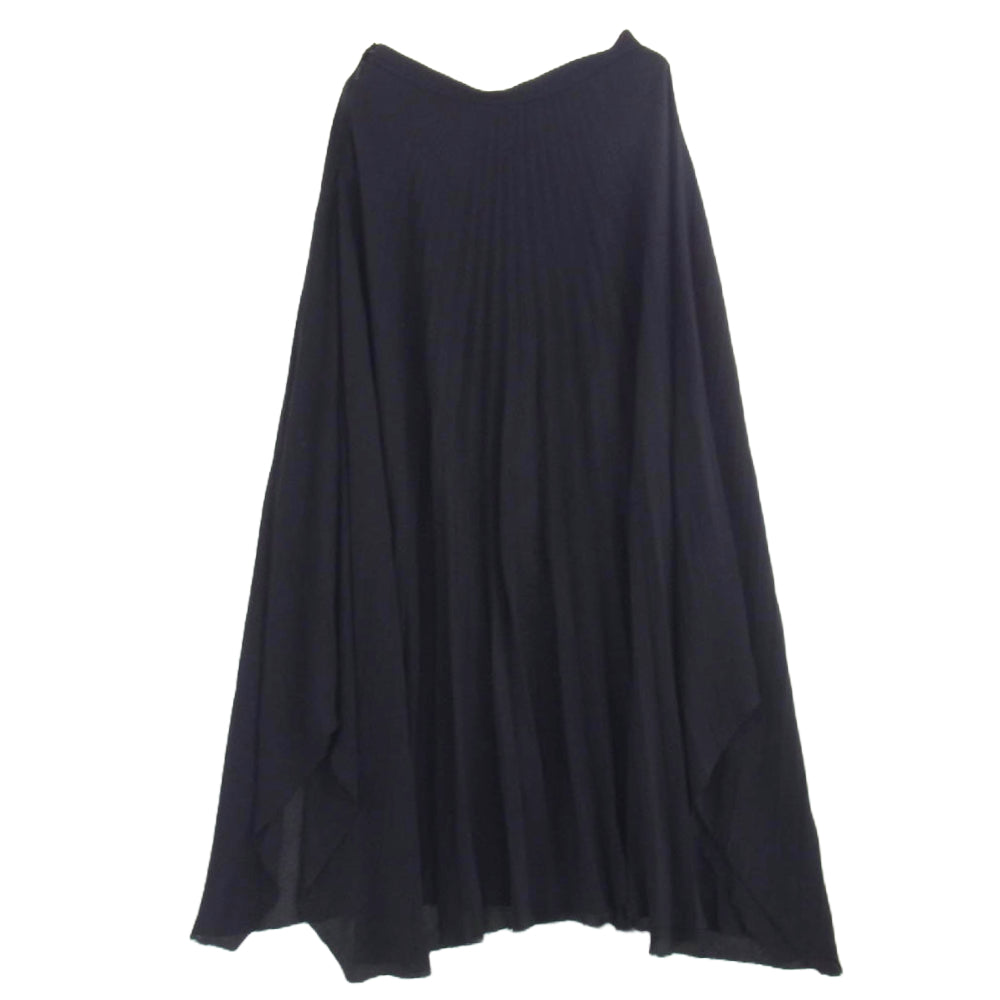 HELMUT LANG ヘルムートラング シルク混 プリーツ スカート ネイビー ダークネイビー系 2【中古】