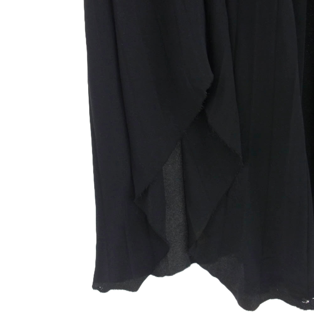 HELMUT LANG ヘルムートラング シルク混 プリーツ スカート ネイビー ダークネイビー系 2【中古】