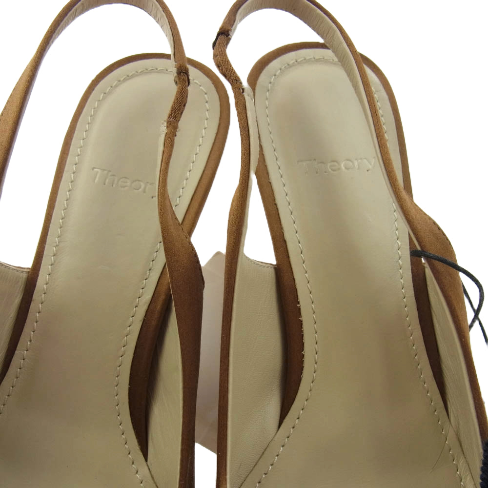 theory セオリー リボン ミュール サンダル ブラウン系 37【新古品】【未使用】【中古】