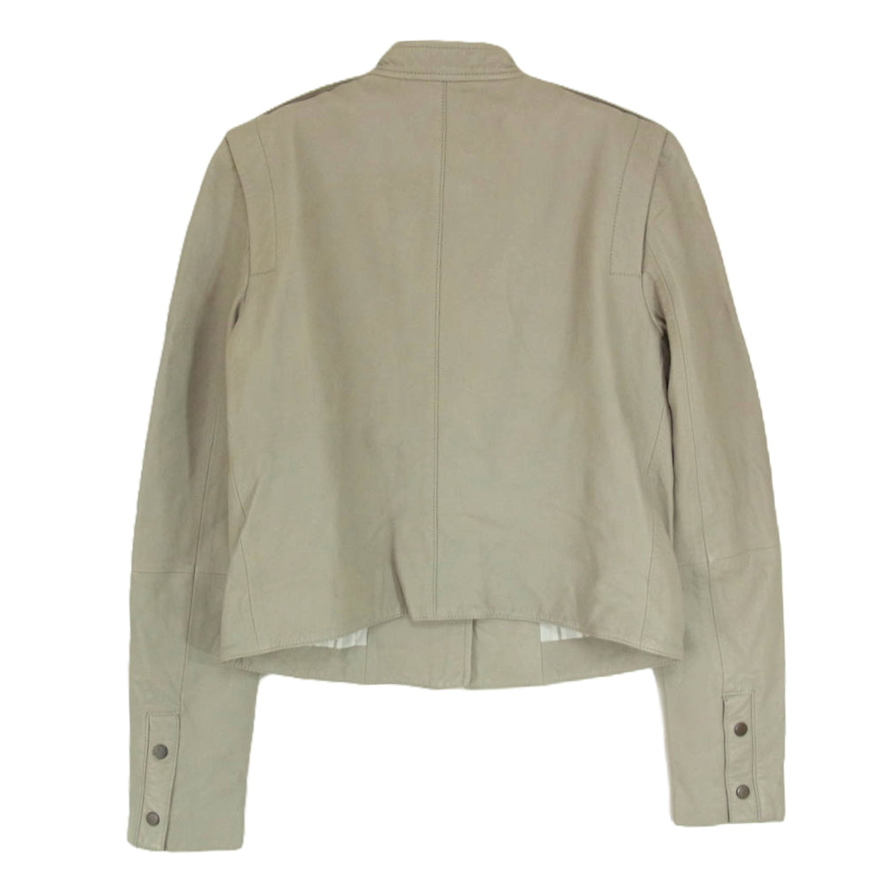 theory セオリー 01-6160805 ラムレザー シングル ライダース ベージュ グレー系 S【中古】