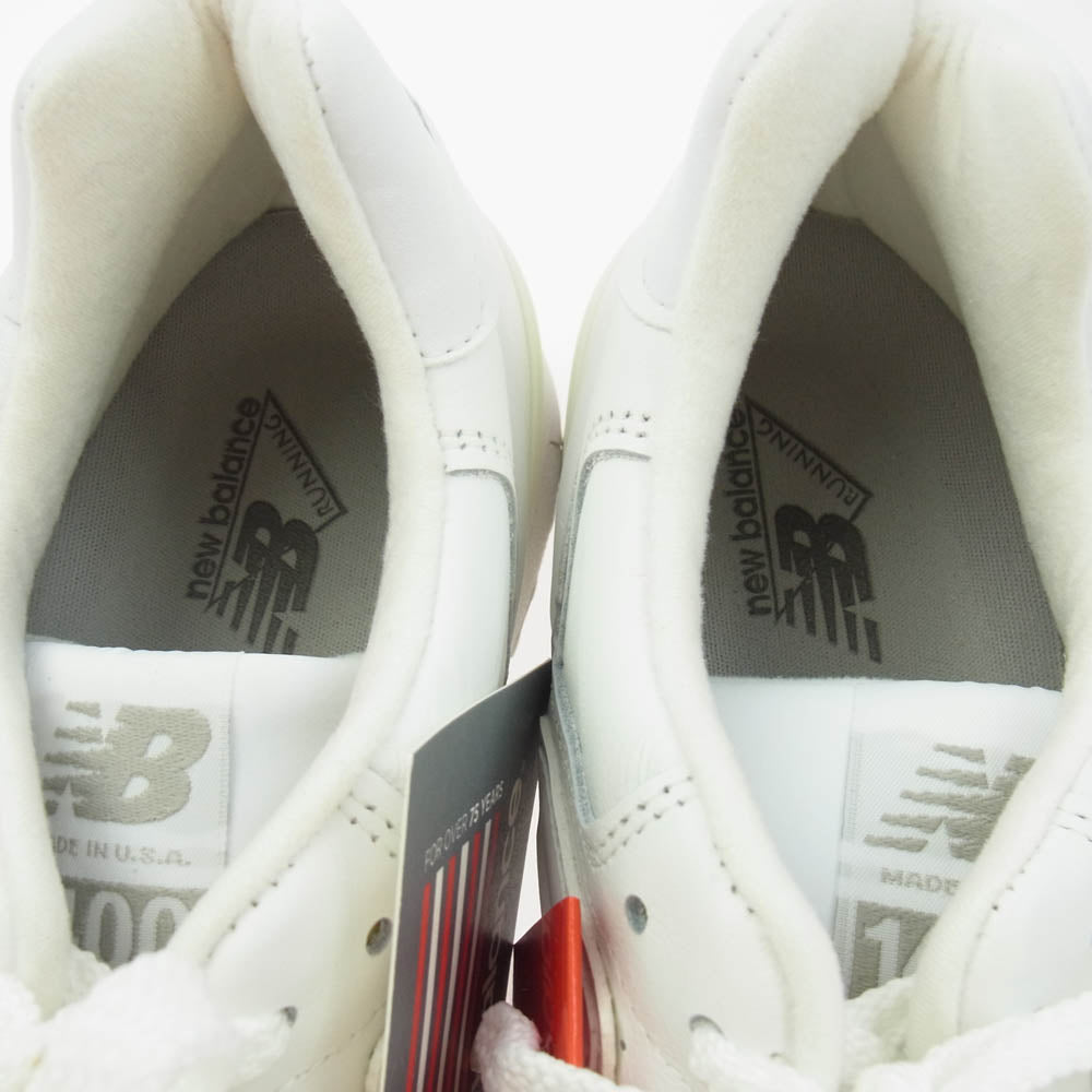 NEW BALANCE ニューバランス M1400JWT USA製 レザー オールホワイト ローカット スニーカー ホワイト系 24.5cm【中古】