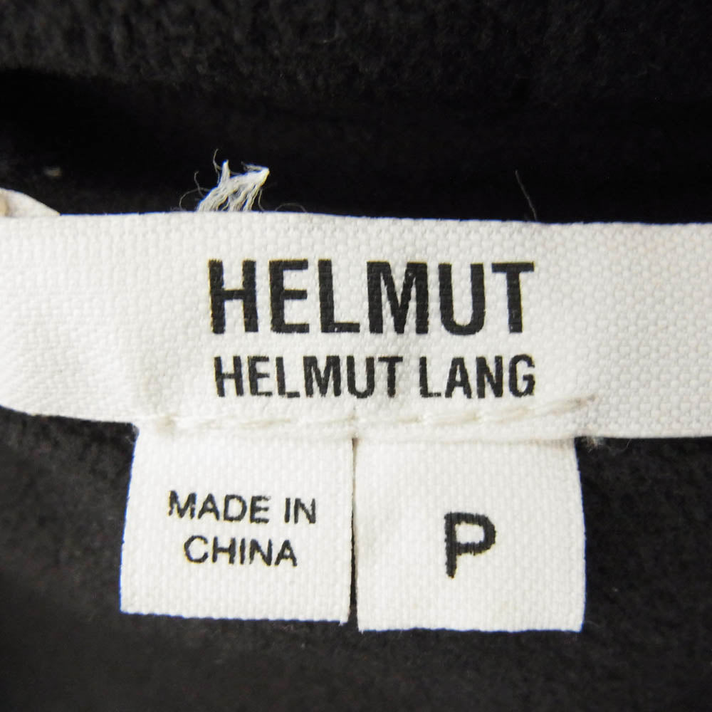 HELMUT LANG ヘルムートラング ラムレザー 裏地フリース フード ライダース ジャケット ブラック系 P【中古】