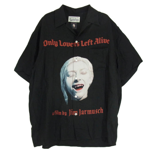 WACKO MARIA ワコマリア 21SS JIM JARMUSCH HAWAIIAN SHIRT ジム ジャームッシュ ハワイアン アロハ 開襟 半袖 シャツ ブラック系 XL【中古】